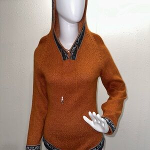 Orange Hooded Women's Sweater